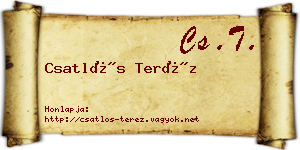 Csatlós Teréz névjegykártya